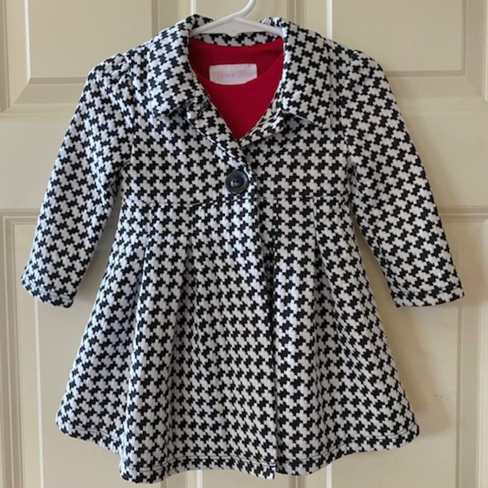BONNIE BABY:BABY GIRLS 2-PIECE SWING COAT/RED HOLIDAY OCCASION SET-SIZE 12 MONTH
